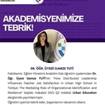 Öğretim Üyemize Tebrik 