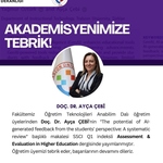 Öğretim Üyemize Tebrik