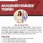 Akademisyenimizi tebrik ederiz!